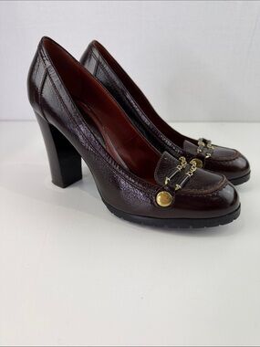 Marc Jacobs Women's Dark Brown Leather Block Heel Loafers